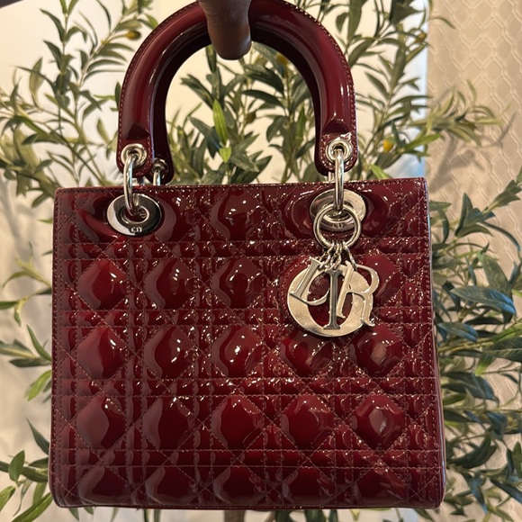 Dior Handbags - Christian Dior - Excellent used condition Lady dior Medium Bag in Patent Leather